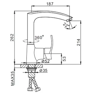 Смеситель для кухни Frap F4070 хром